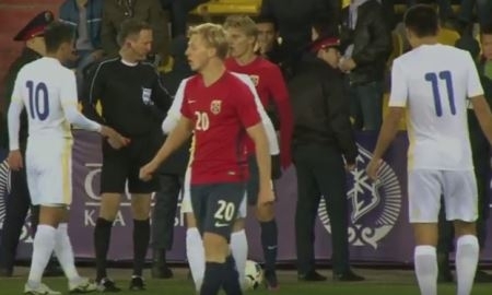 Молодежные сборные Казахстана и Норвегии в первом тайме голов не забили