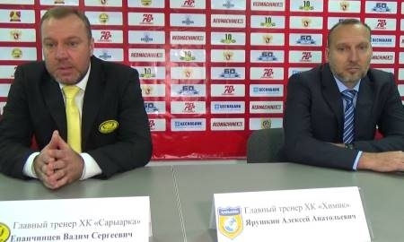 Видео послематчевой пресс-конференции игры ВХЛ «Сарыарка» — «Химик» 3:1