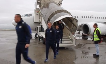 Видео прибытия сборной Казахстана в Черногорию