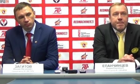 Видео послематчевой пресс-конференции игры ВХЛ «Ижсталь» — «Сарыарка» 2:1 ОТ