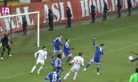 Видео автогола Абылгазы матча Премьер-Лиги «Актобе» — «Окжетпес»