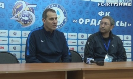 Видео послематчевой пресс-конференции игры Премьер-Лиги «Ордабасы» — «Иртыш» 3:3