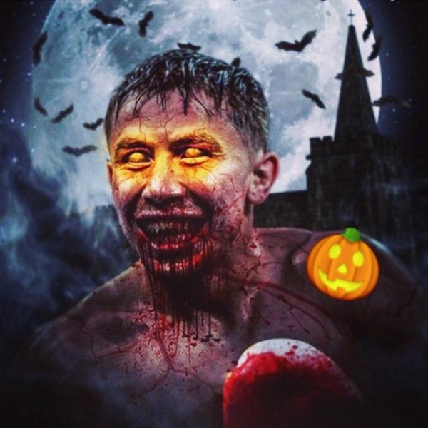 Болельщик нарисовал Головкина в стиле Хэллоуина