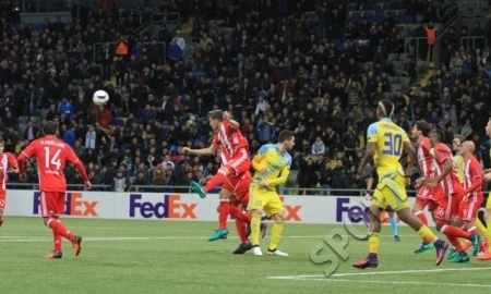 Статистика матча Лиги Европы «Астана» — «Олимпиакос» 1:1