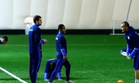 Сборная Казахстана по футболу готовится к игре с Данией