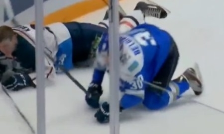 Силовой прием Бельгибаева вошел в ТОП-10 лучших силовых приемов недели КХЛ