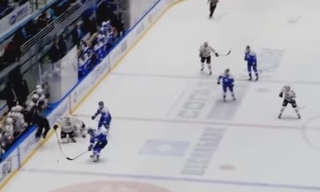 Четыре силовых приема игроков «Барыса» попали в ТОП-10 силовых приемов недели в КХЛ