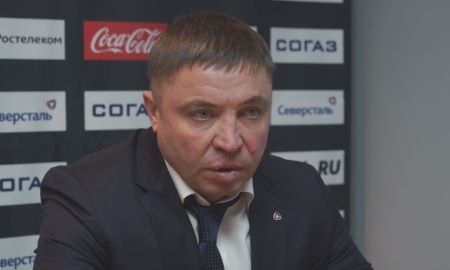 Видео послематчевой пресс-конференции игры КХЛ «Северсталь» — «Барыс» 3:4 ОТ