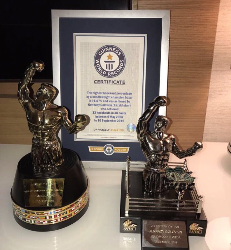 Головкин вошел в Книгу рекордов Гиннесса