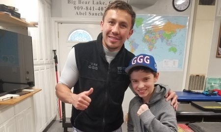 Головкин встретился с юным поклонником в Big Bear