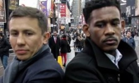 Головкин и Джейкобс вышли в люди: фрагмент видео с улиц Нью-Йорка