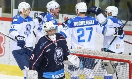 Фоторепортаж с матча КХЛ «Медвешчак» — «Барыс» 4:5