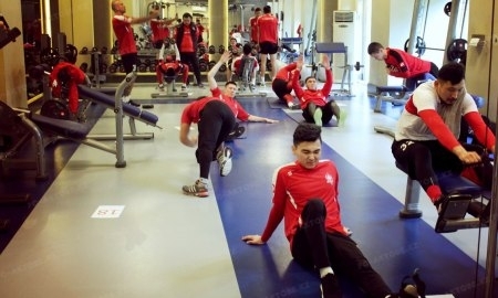 Фоторепортаж с тренировки «Актобе» в тренажерном зале
