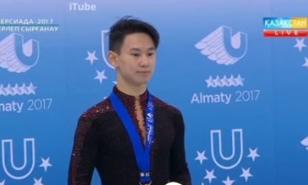 Видео церемонии награждения золотого призера Универсиады-2017 фигуриста Тена