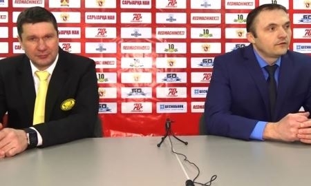 Видео послематчевой пресс-конференции игры ВХЛ «Сарыарка» — «Рязань» 3:1