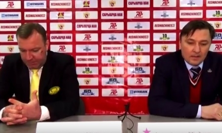 Видео послематчевой пресс-конференции игры ВХЛ «Сарыарка» — «Звезда» 1:2 Б