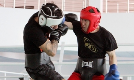 Фоторепортаж со спаррингов сборной Казахстана с боксерами США и Германии