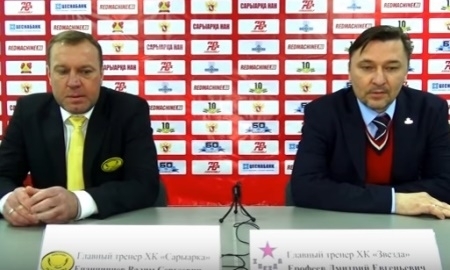 Видео послематчевой пресс-конференции игры плей-офф ВХЛ «Сарыарка» — «Звезда» 6:0