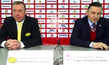 Видео послематчевой пресс-конференции второй игры плей-офф ВХЛ «Сарыарка» — «Звезда» 0:4