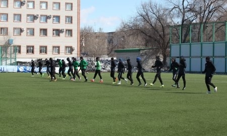 Фото с предыгровой тренировки «Атырау» в Уральске