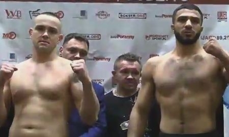 Видео процедуры взвешивания Ахмедова и Балоева перед боями в Польше