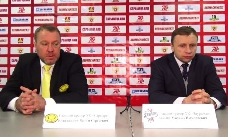 Видео послематчевой пресс-конференции игры плей-офф ВХЛ «Сарыарка» — «Зауралье» 2:3 ОТ