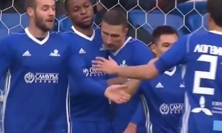 Видео гола Кабананги матча Премьер-Лиги «Астана» — «Акжайык»