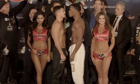 Видео с финальной церемонии взвешивания боя Головкин — Джейкобс от НВО