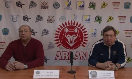Видео послематчевой пресс-конференции игр плей-офф чемпионата РК «Арлан» — «Алтай-Торпедо» 4:0, 4:0