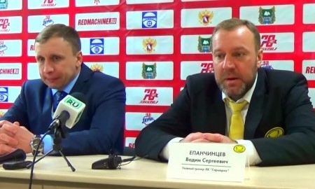 Видео послематчевой пресс-конференции игры плей-офф ВХЛ «Зауралье» — «Сарыарка» 3:2 ОТ