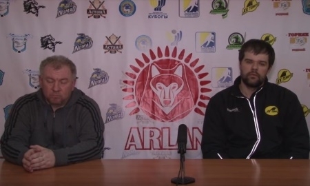 Видео послематчевой пресс-конференции игры плей-офф чемпионата РК «Арлан» — «Темиртау» 2:3 ОТ