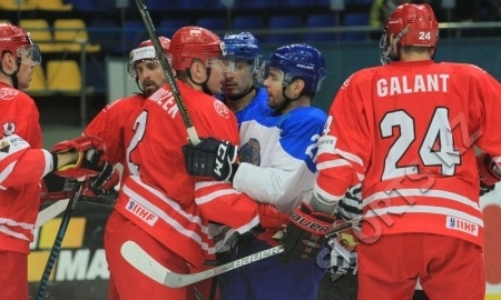 Фоторепортаж матча Первого дивизиона чемпионата мира-2017 Казахстан — Польша 1:0 ОТ