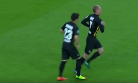 Видео второго гола Исламхана матча Премьер-Лиги «Кайрат» — «Акжайык»