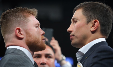 Альварес удивил журналистов накаченной шеей во время дуэли взглядов с Головкиным