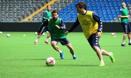 Фоторепортаж с тренировки «Окжетпеса» на «Астана Арене»
