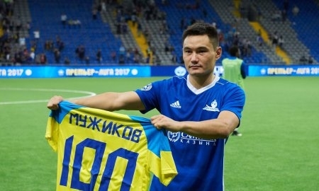 Мужиков сыграл 100 матчей за «Астану»