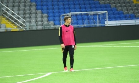 Фоторепортаж с предматчевой тренировки «Кайрата» на «Астана Арене»