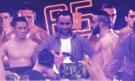 <strong>Видео несостоявшейся драки Жумагулова и Асатряна на церемонии взвешивания в Астане </strong>