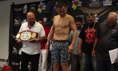 Видео с церемонии взвешивания боя Ислам — Гонсалес