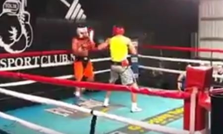 Видео спарринга Ербосынулы в зале Роуча