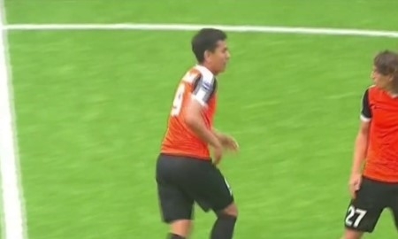 Видео гола Таттыбаева матча Премьер-Лиги «Астана» — «Шахтер»