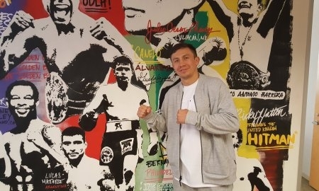 Головкин стал в стойку с нарисованным «Канело»