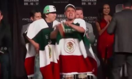 Фанаты Головкина и Альвареса устроили шоу на пресс-конференции в Нью-Йорке