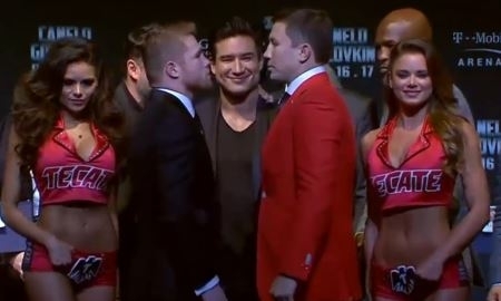 Головкин и Альварес провели дуэль взглядов в Лос-Анджелесе