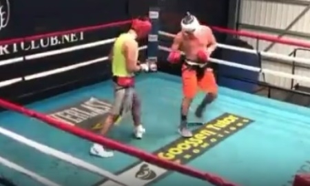 Видео спарринга Ербосынулы в Лос-Анджелесе