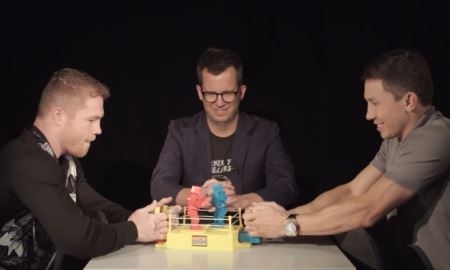 Видео сражения Головкина и Альвареса на игрушечных роботах