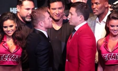 Видео дуэли взглядов Головкина и «Канело» в Лос-Анджелесе