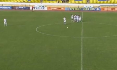 Видео гола Фещука матча Премьер-Лиги «Акжайык» — «Тараз»
