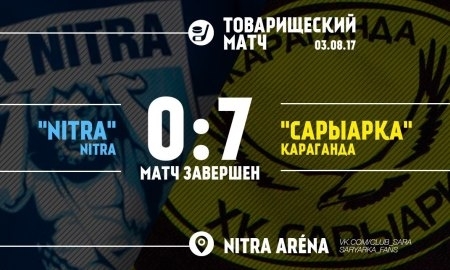 «Сарыарка» разгромила «Нитру» в товарищеском матче