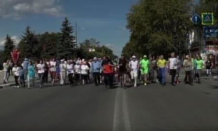 В Петропавловске прошел массовый забег ко Дню спорта